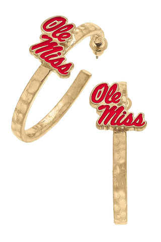 Enamel Game Day  Hoop Earrings