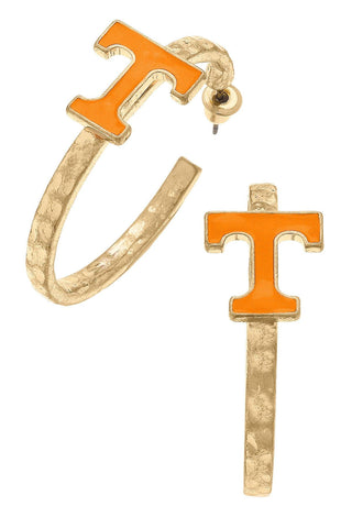 Enamel Game Day  Hoop Earrings