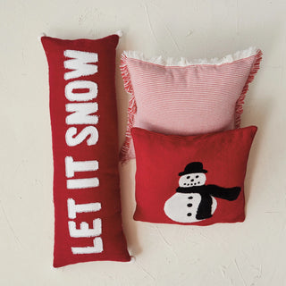 Let it Snow Cotton Lumbar Pillow