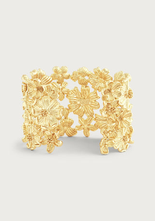 Wildflowers Gold Wide Cuff