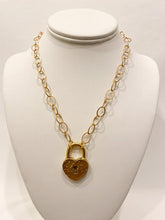 Heart Lock  Oval Link Necklace