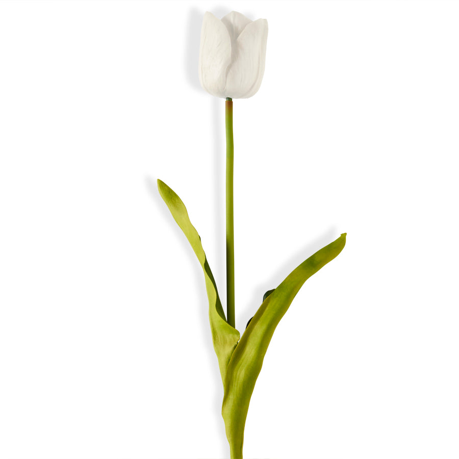White Silk Real Touch Tulip - 26
