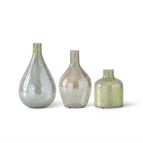 Antique shop matte light green glass bottle vase