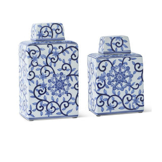 Blue and White Porcelain Container with Lids