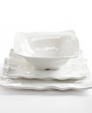 Large White Ruffle Melamine Square Platter