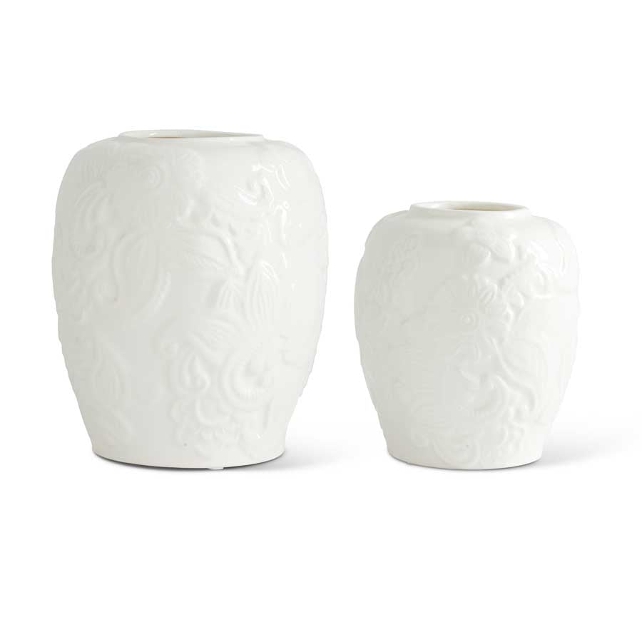 White Ceramic Art Deco Vase