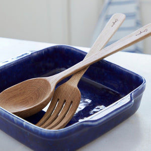Oak Wood Spoon and Fork Set