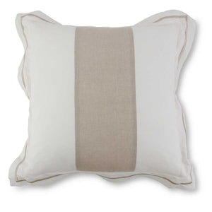 Square White Linen Stripe Pillow