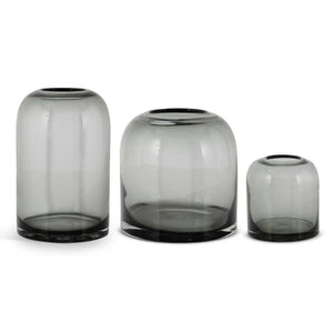 Gray Transparent Glass Vase
