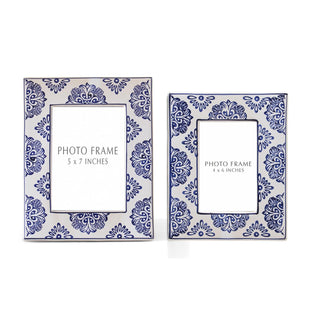 Blue and White Ceramic Photo Frame