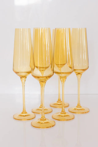 Yellow Estelle Colored Champagne Flute