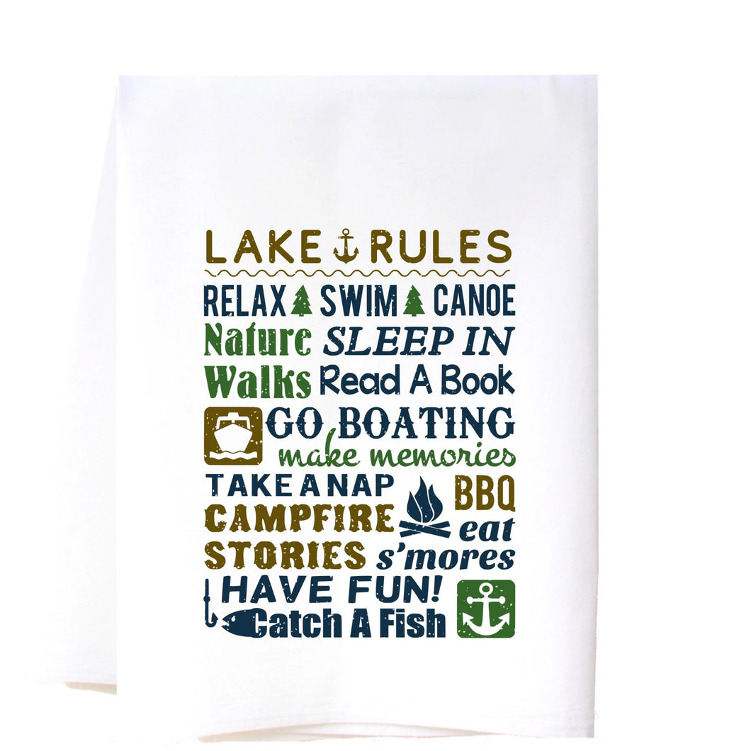 Lake Rules Flour Sack Towel