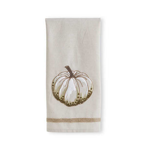 Embroidered Pumpkin Tea Towel