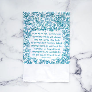 How Great Thou Art Hymn Tea Towel