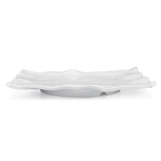 Small White Ruffle Melamine Rectangle Platter