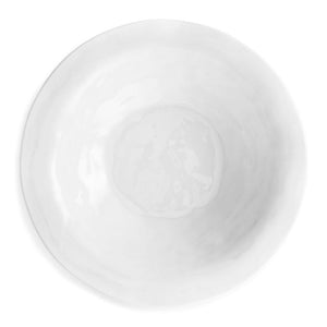 Ruffle White Melamine Round Shallow Serving Bowl