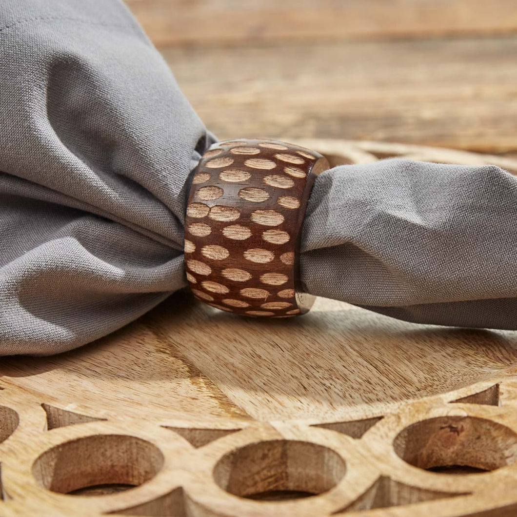 Carved Wood Napkin Ring
