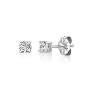 Solitaire Brilliant Stud Earrings Finished in Pure Platinum - 0.50 Cttw