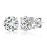 Solitaire Brilliant Stud Earrings Finished in Pure Platinum - 6.0 Cttw