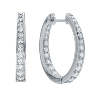 Hinge Hoop Earrings Finished in Pure Platinum