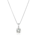 Royal Brilliant Cut Pendant Necklace Finished in Pure Platinum