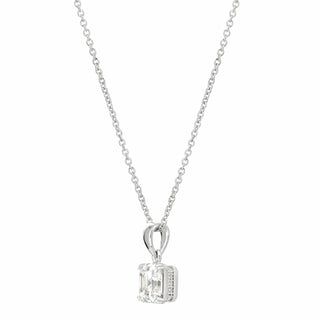 Royal Asscher Cut Pendant Necklace Finished in Pure Platinum