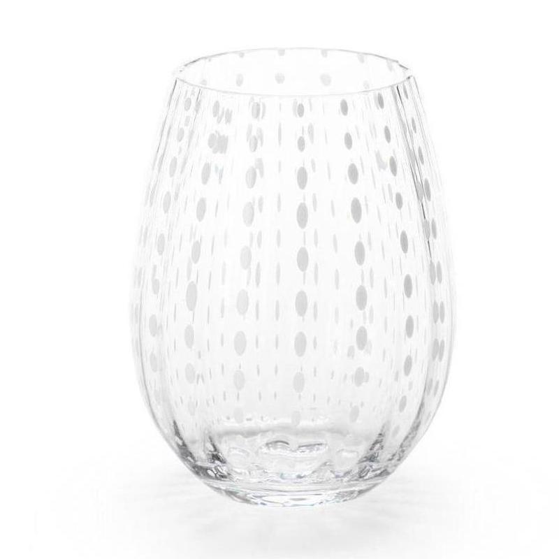 White Dots Stemless Wine Glass By Zodax – Bella Vita Gifts & Interiors