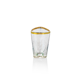 Aperitivo Triangular Shot Glass - Gold Rim