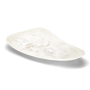 Large Archipelago White Cloud Marbleized Organic Shaped Platter