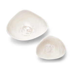 Archipelago White Cloud Marbleized Organic Shaped Bowl
