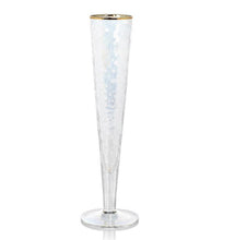 Aperitivo Triangular Slim Champagne Flute- Luster with Gold Rim