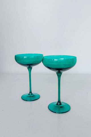 Emerald Green Estelle Colored Champagne Coupe