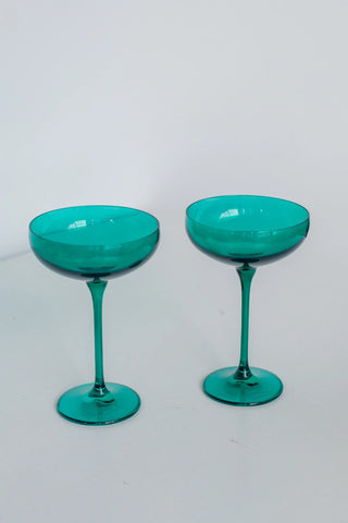 Emerald Green Estelle Colored Champagne Coupe
