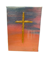 Large Colorful Cross Painting