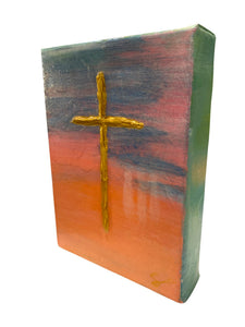 Large Colorful Cross Painting
