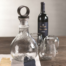 Hammered Glass Decanter with Iron Stopper