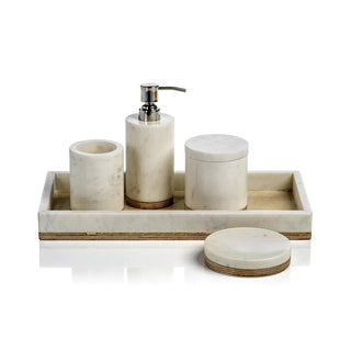 Singita Marble & Balsa Wood Bathroom Vanity Tray