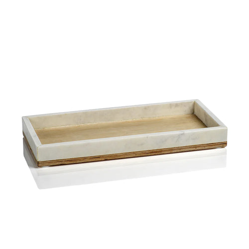 Singita Marble & Balsa Wood Bathroom Vanity Tray