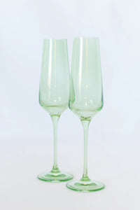 Mint Green Estelle Colored Champagne Flute