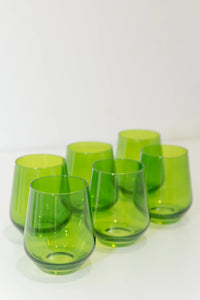 Forest Green Estelle Stemless Wine Glass