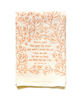 Amazing Grace Hymn Tea Towel