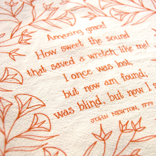 Amazing Grace Hymn Tea Towel