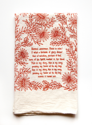 Blessed Assurance Hymn Tea Towel