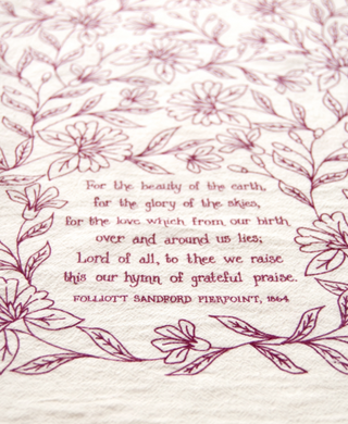 For the Beauty of the Earth Hymn Tea Towel