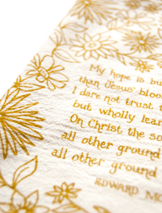 My Hope is Built Hymn Tea Towel