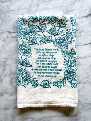 This is my Father's World Hymn Tea Towel