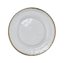 Metallic Gold Rim Glass Dinner Plate