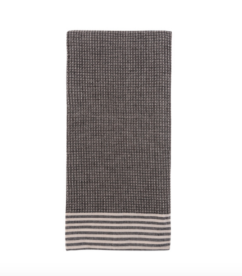 Striped Textured B&W Tea Towel