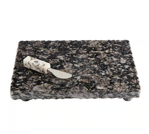 Footed Large Black Granite Cheese Board