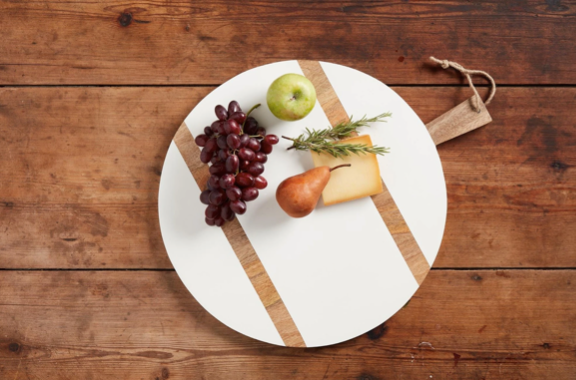 Large Round White Serving Board